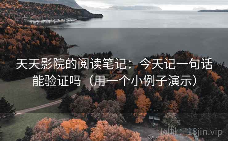 天天影院的阅读笔记：今天记一句话能验证吗（用一个小例子演示）
